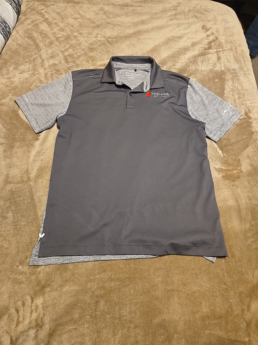 Columbia Men's Gray Polo Medium Indian Creek Golf Club Logo
